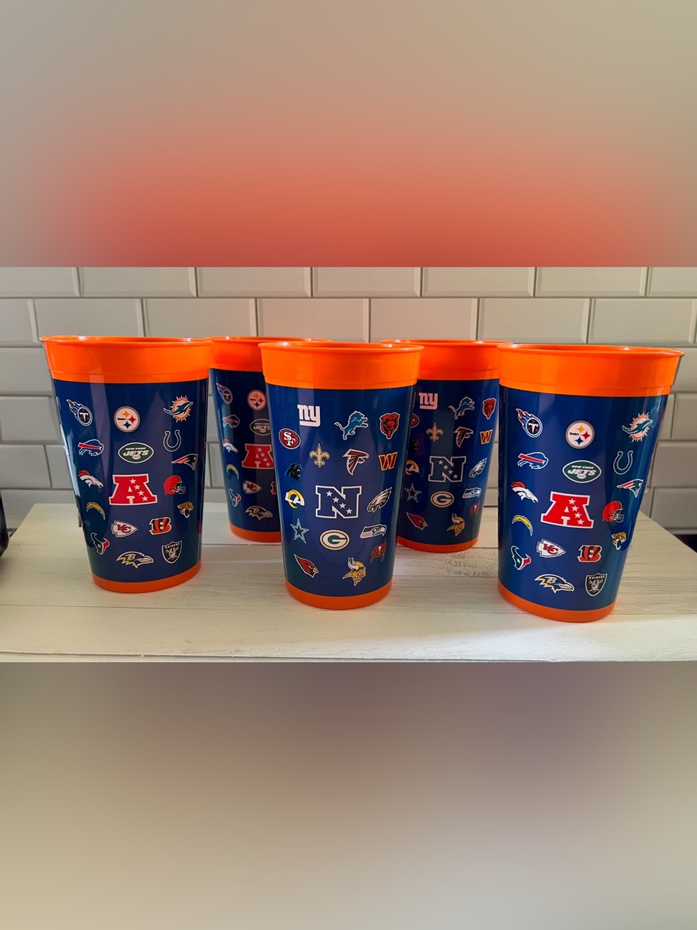 Little Caesars NFL Super Bowl LVIII 32oz Team Logo Cups Set of 5
